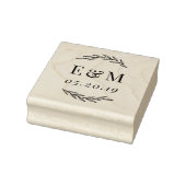 Tampons Encreurs Laurel Branch Monogramme Mariage Enregistrer la da (Tampon)