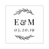 Tampons Encreurs Laurel Branch Monogramme Mariage Enregistrer la da (Impression)