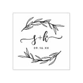 Tampons Encreurs Laurel Feuille Script Couples Monogramme Enregistr (Impression)