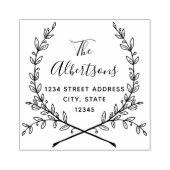 Tampons Encreurs Laurel Wreath Calligraphie Nom Adresse de retour (Impression)