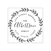 Tampons Encreurs Laurel Wreath Circulaire Nom de famille Adresse de (Impression)