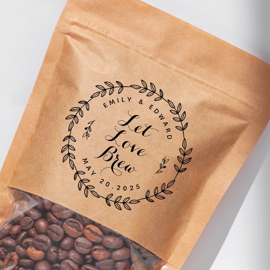 Tampons Encreurs Laurel Wreath Let Love Brew Wedding Favoriser