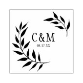 Tampons Encreurs Laurels Mariage Feuille Monogram (Impression)