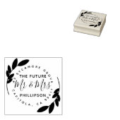 Tampons Encreurs L'avenir M. & Mme Modern Wreath & Rustic Script (Tamponné)