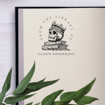 Le crâne vintage du roi sur mesure de la bibliothè