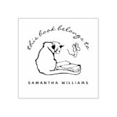 Tampons Encreurs Lecture Beurre de chat Moderne Bibliothèque person (Impression)