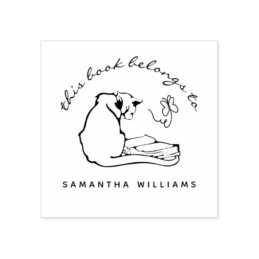 Tampons Encreurs Lecture Beurre de chat Moderne Bibliothèque person (Impression)