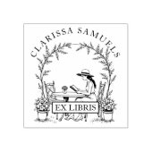 Tampons Encreurs Lecture Femme Jardin Fleurs de table Casquette Ex  (Impression)