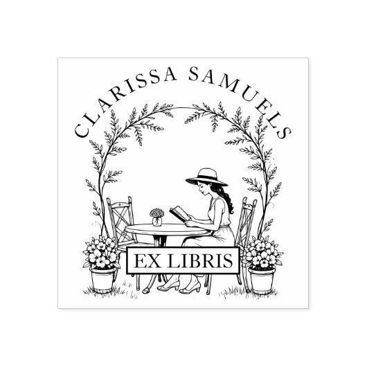 Tampons Encreurs Lecture Femme Jardin Fleurs de table Casquette Ex  (Impression)