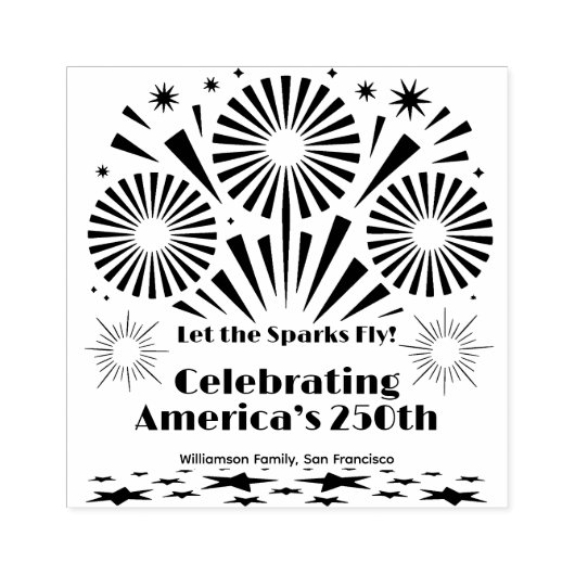 Tampons Encreurs Let the Sparks Fly America's 250th Celebration Art (Impression)