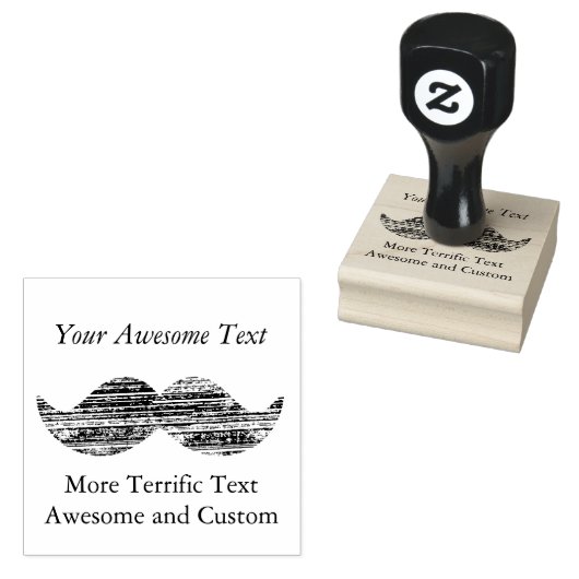 Tampons Encreurs Letterpress-Ish Mustache (ou autre graphique) Pers (Tamponné)