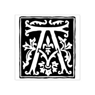 Tampons Encreurs LETTRE Alphabet Floral A Typographie Vintage