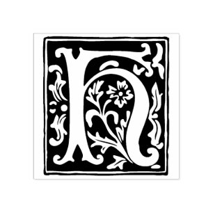 Tampons Encreurs LETTRE Alphabet Floral H Typographie Vintage