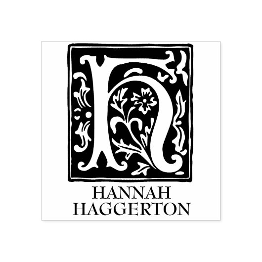 Tampons Encreurs Lettre alphabétique ornementale H Monogramme (Impression)