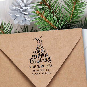 Tampons Encreurs Lettre Christmas Tree Holiday Adresse de retour