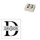 Tampons Encreurs Lettre D | Monogramme à fente ornementale noire (Tamponné)