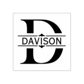 Tampons Encreurs Lettre D | Monogramme à fente ornementale noire (Impression)