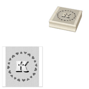 Tampons Encreurs Lettre de sourire K Avec Timbre Coeur En Caoutchou