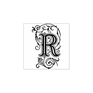 Tampons Encreurs Lettre décorative Vintage monogramme R