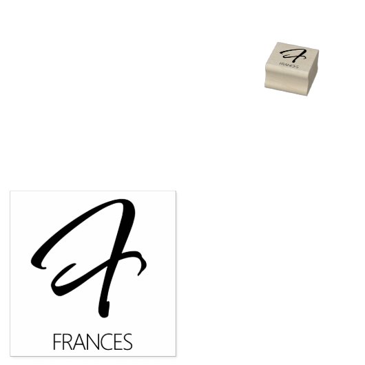 Tampons Encreurs Lettre F Monogramme Timbre en caoutchouc personnal (Tamponné)
