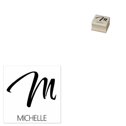 Tampons Encreurs Lettre M Monogramme Timbre en caoutchouc personnal (Tamponné)