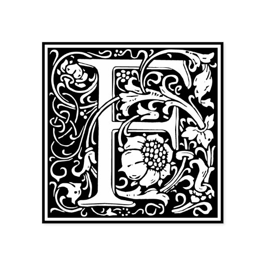 Tampons Encreurs Lettre monogramme décorative F (Impression)