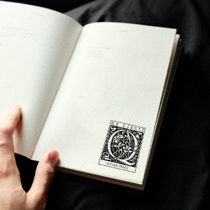 Tampons Encreurs LETTRE MONOGRAPHIQUE Fleur vintage Livre Ex Libris
