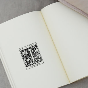 Tampons Encreurs LETTRE MONOGRAPHIQUE Fleur vintage Livre Ex Libris