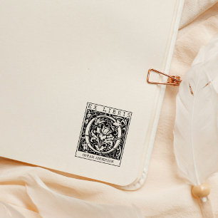 Tampons Encreurs LETTRE MONOGRAPHIQUE Fleur vintage Livre Ex Libris