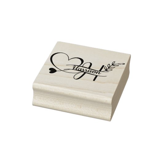 Tampons Encreurs Lettre noire H Monogramme Coeur Folite mignonne (Tampon)