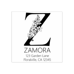 Tampons Encreurs Lettre principale florale - Z - monogramme