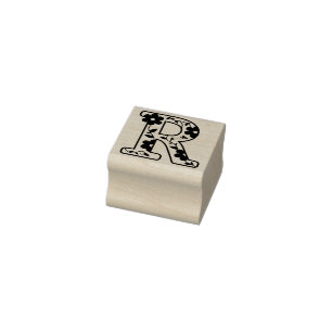 Tampons Encreurs Lettre R Monogramme Floral