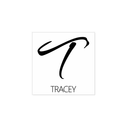 Tampons Encreurs Lettre T Monogramme Timbre en caoutchouc personnal (Impression)