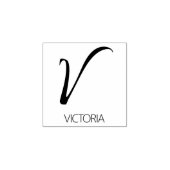 Tampons Encreurs Lettre V Monogramme Timbre en caoutchouc personnal (Impression)