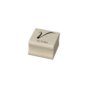 Tampons Encreurs Lettre V Monogramme Timbre en caoutchouc personnal