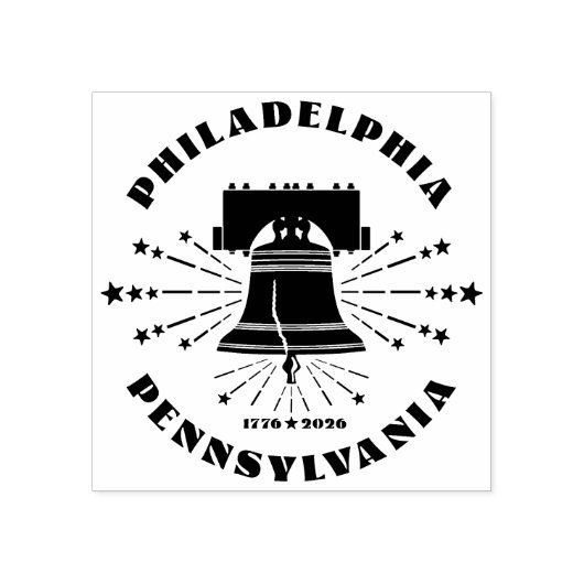 Tampons Encreurs Liberty Bell 1776 Timbre d'art en bois de Philadel (Impression)