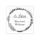 Tampons Encreurs Libris Ex Wreath Botanique Personnalisée Nom du sc (Impression)