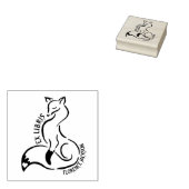 Tampons Encreurs Ligne moderne Art Fox Bibliothèque Ex Libris Livre (Tamponné)