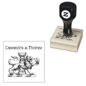 Tampons Encreurs Lion Tower Fleur de Lis Crest C Couple Nom (Tamponné)