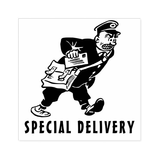Tampons Encreurs Livraison spéciale dessin postman en colère (Impression)