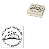 Tampons Encreurs Livre avec Coeurs "De la bibliothèque de" Round (Tamponné)