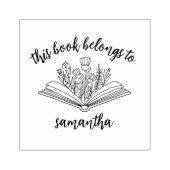 Tampons Encreurs Livre avec Fleurs Ce livre appartient à (Impression)