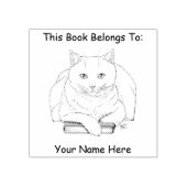 Tampons Encreurs Livre blanc Chat violet drôle (Impression)