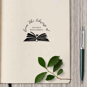 Tampons Encreurs Livre de bibliothèque personnalisée vintage Elegan