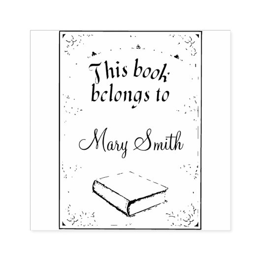 Tampons Encreurs Livre de bibliothèque Timbre en caoutchouc en bois (Impression)