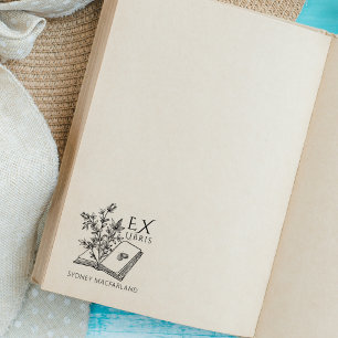 Tampons Encreurs Livre de fleurs Vintage des bibliothèques Ex perso