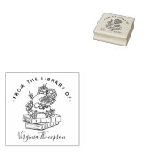 Tampons Encreurs Livre De La Bibliothèque Crâne Gothique & Script (Tamponné)