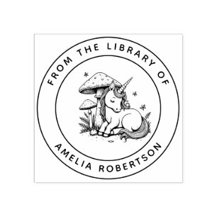 Tampons Encreurs Livre de la bibliothèque de champignon Unicorn au