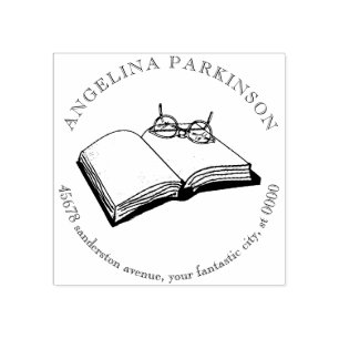 Tampons Encreurs Livre moderne de bibliothèque d'adresse de retour