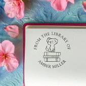 Tampons Encreurs Livre personnalisé | Chien mignon sur livres